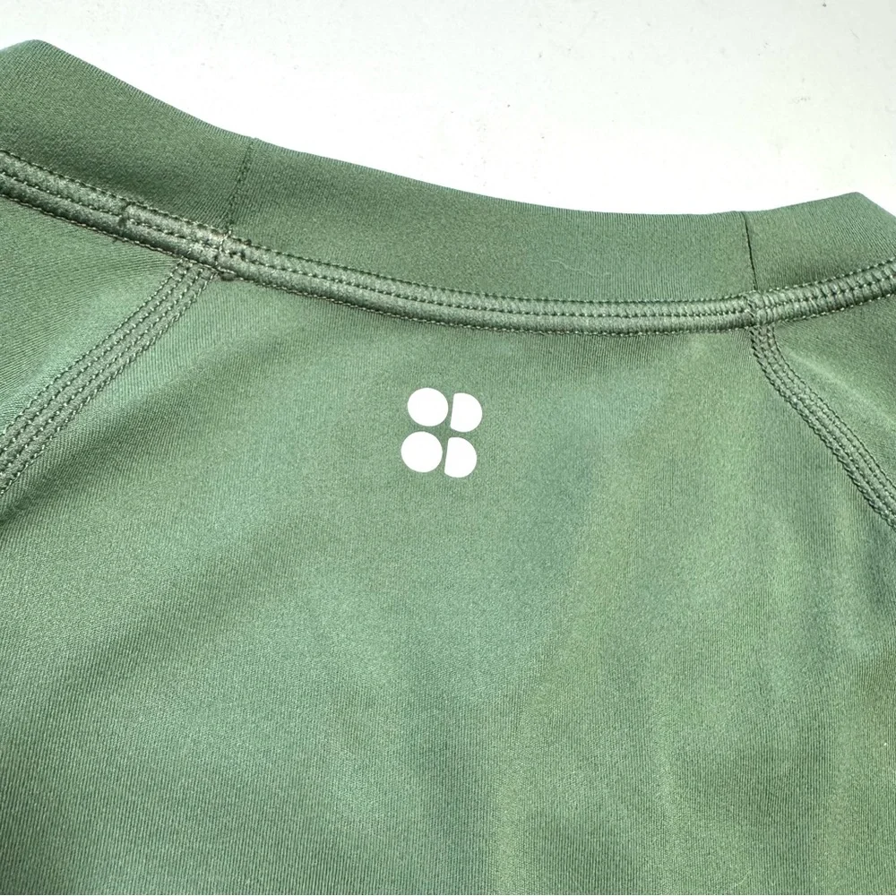Sweaty Betty All Day Cropped Tee Shirt Olive Green Active Top Women’s Size XS - Picture 10 of 10